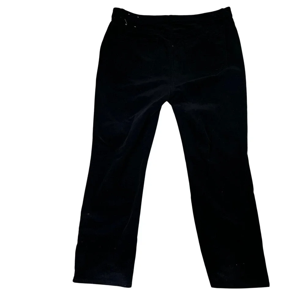 Talbots Black Corduroy‎ Straight Leg Pants Women Size 16P Career Office Preppy